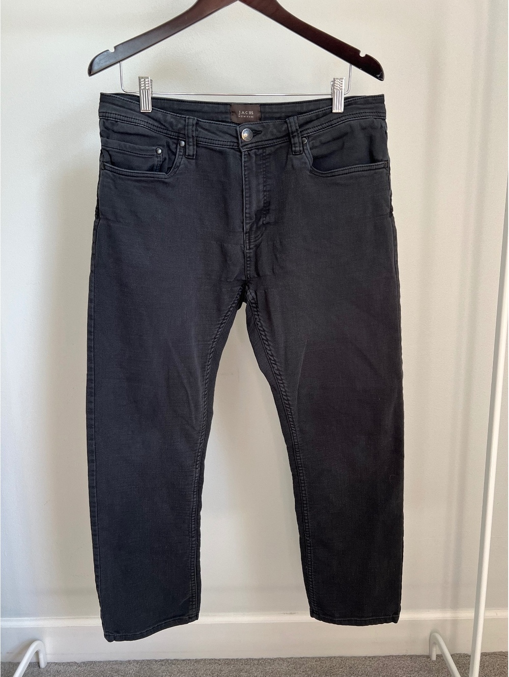 Jachs New York Men’s Jeans 31x30 Black Slim Straight Stretch Denim Pants
